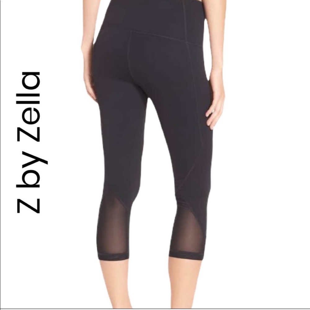 Zella Mesh Panel Crop Leggings XS
